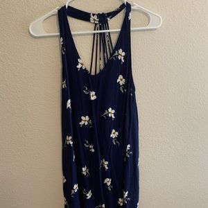 Floral navy blue summer dress, size M